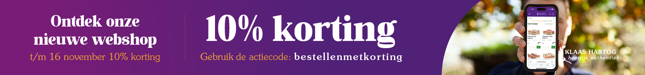 Nieuwe webshop 10% korting